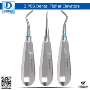 Set of 3 Dental Flohar Elevators for Tooth Extraction