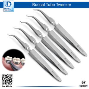 Versatile buccal tube tweezer designed for accurate gripping and placement of buccal tubes in orthodontic procedures.