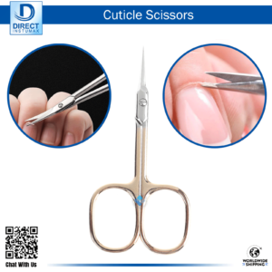 Extra Fine Point Cuticle Scissors with Golden Handle