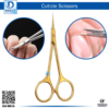 Golden Color Coated Cuticle Scissors for Elegant Grooming