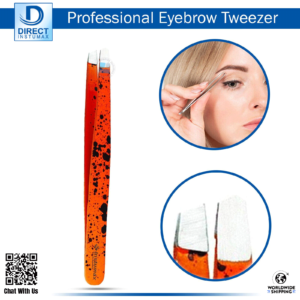Eyebrow Hair Plucking Tweezer with Orange Color and Black Spots Handle