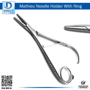 Mathieu Needle Holder Suture Forceps with Ligating Ortho Plier and Ring Rest Handle