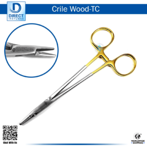 Crilewood Needle Holder TC Tip on surgical tray