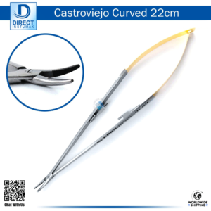 Castroviejo Needle Holder 22cm TC Tip on a clean background