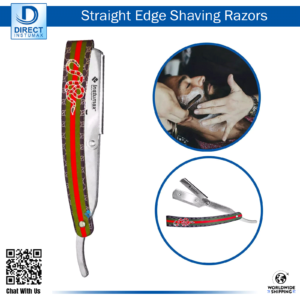 Steel Razor Barber Shaving with Snake Style Handle on a stylish background
