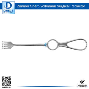 Zimmer 3011-04 Volkman Retractor 7-3/4in 4 Prong Sharp