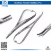 2-Piece Mathieu Needle Holder Set with curved and straight tip stainless steel instruments.