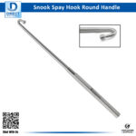 Snook spay hook shown in use during a veterinary surgical procedure.