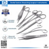 6-piece suture training instruments set, includes LaGrange scissors, Mayo Hegar needle holder, mosquito forceps, and Adson forceps in stainless steel.